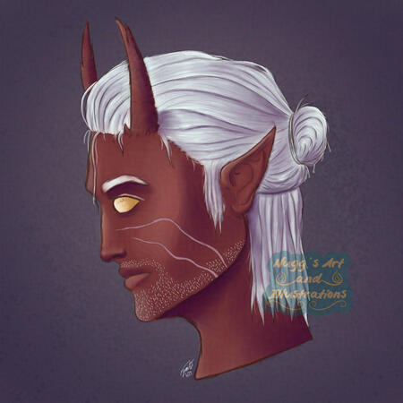 Pathfinder Tiefling/Nephilim Character Bust